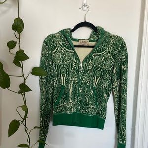 Juicy couture paisley velour zip up.